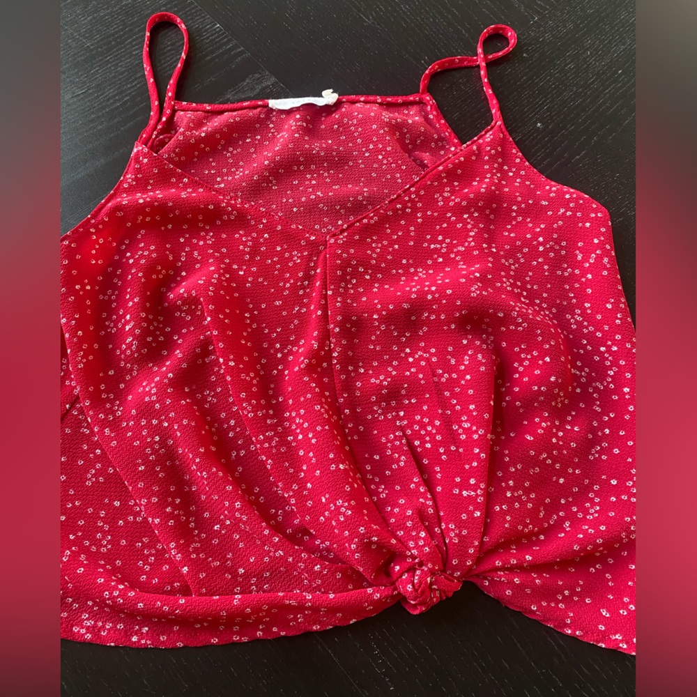 Lush knot crop tank